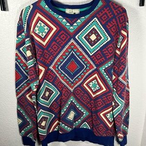 21 Men crewneck aztec pattern sweatshirt medium